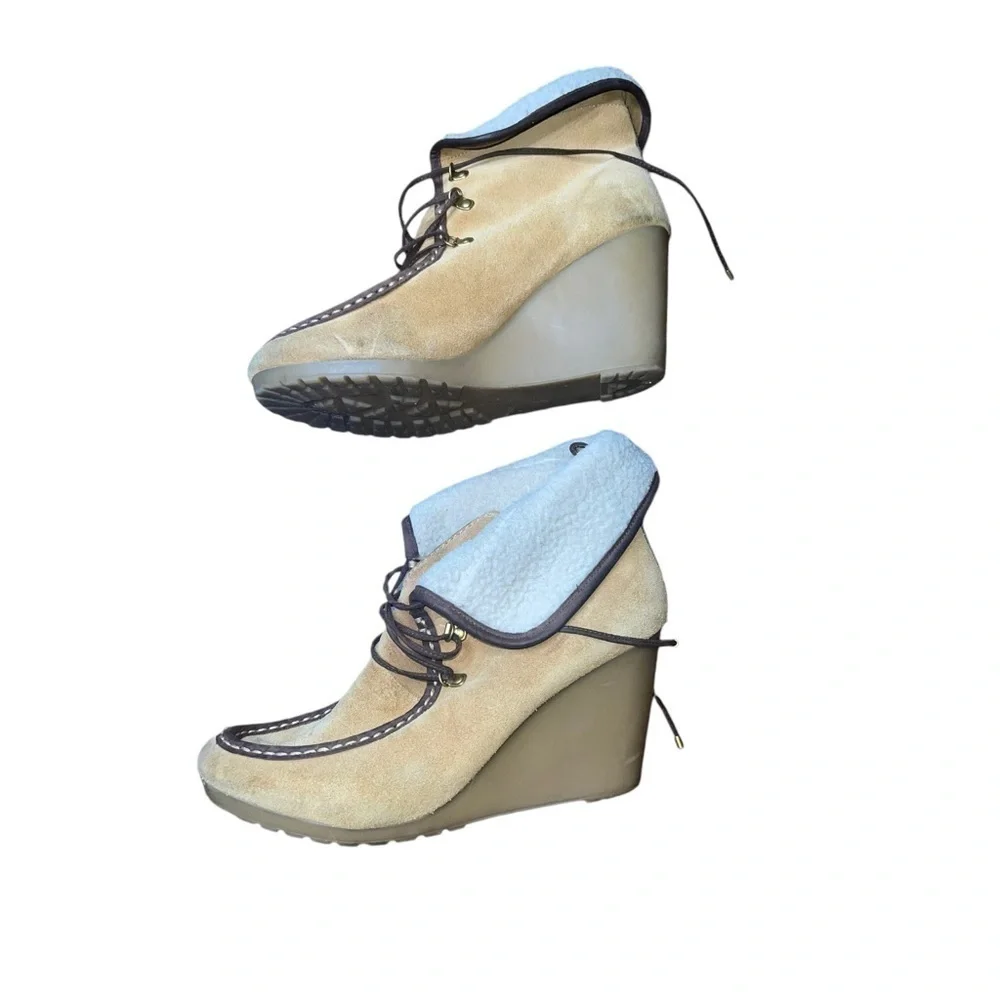 ▶️ Tommy Hilfiger ◀️ Zaria Tan Wedge Boots